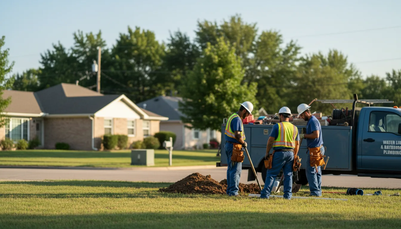 Residential water line and bathroom plumbing service in Markle, IN